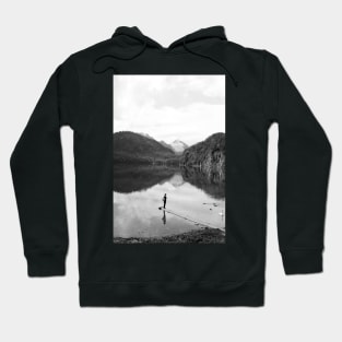 Mountain Reflection with woman Hoodie